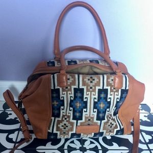 Leather Textile Eastern Weave Lara Satchel